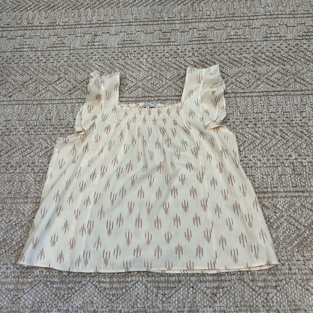 Cream Patterned Women's Top